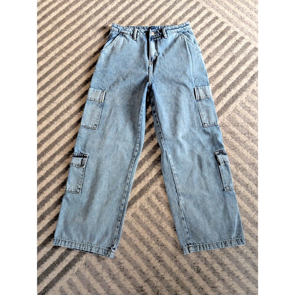 Penshoppe Wide Leg Baggy Cargo Jeans 28